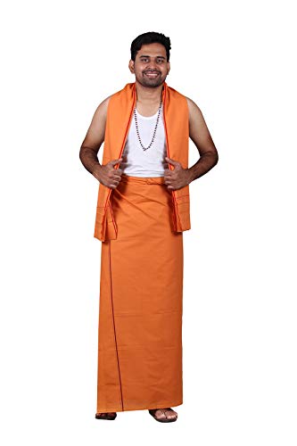Prakasam Cotton Mens Colour Dhoti With Matching Towel