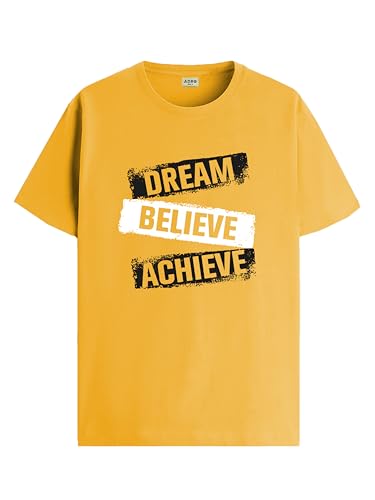 ADRO Tshirt for Men | Printed T Shirt for Men | 100% Cotton T-Shirt |Printed T Shirt | T-Shirts | RN24-DBA-MU-M Mustard