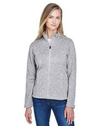 Ladies Bristol Full-Zip Sweater Fleece Jacket - gREY HEATHER - XS(D0102H7NJ8J)