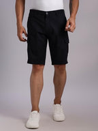 Thomas Scott Mens | Solid | Mid Rise | Light Weight | 4 Pockets | Lenin Blend | Casual | Chino | Shorts for Men (TSS123_Black_3