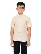 PRAKASAM COTTON Boys Striped Half Sleeve Mandarin Collar Shirts, Shirts for Boys