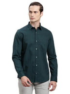 Turtle Men Dark Blue Checkered Full Sleeve Slim Fit 100% Cotton Formal Shirt