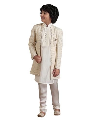 Manyavar Blended Viscose Zari Weave|Sequin Work Indo Western Lower Set For Child(2-3 Years)