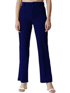 KOTTY Women Solid Polyester Blend Dark Sapphire Blue Trouser (Dark Sapphire Blue,34)
