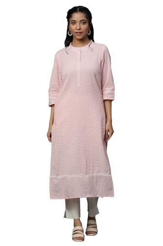 Aurelia WomenS Cotton Blend Regular Kurta (24Fea15005-704848_Couch Shell