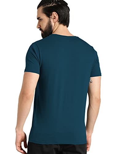 ADRO Triangle Mens Cotton Printed T-Shirt (Steel Blue, L)