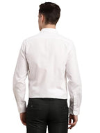 Turtle Men 100% Cotton White Self Design Slim Fit Formal Shirt