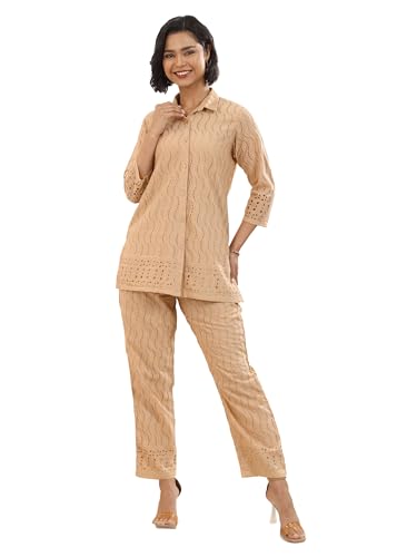 Libas Womens Self Design Cotton Co-Ord Set For Women