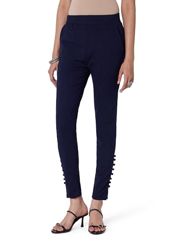 Soch Women Cotton Solid Eight Button Pant