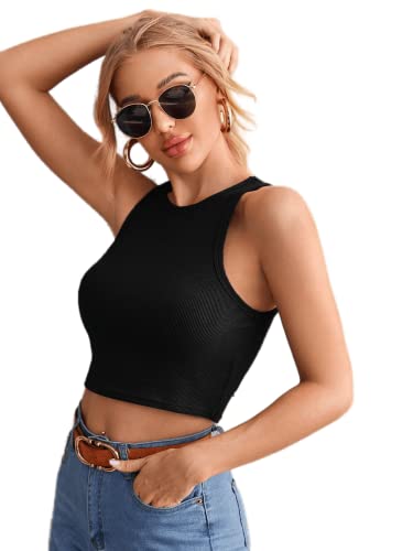 TAGAS Skinny Fit wome Western Tank Tops for Womens and Girls| (C5P-51_Black White
