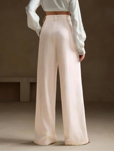 Greciilooks High Waist Trousers For Women  Flared Korean Style Formal Pants | Elegant Workwear For Office, College & Events Crea