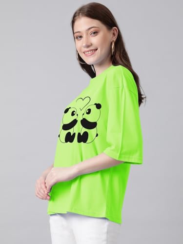 KOTTY Womens Cotton Blend Printed Oversized T-Shirts