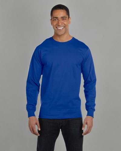 Mens 52 oz comfortSoft cotton Long-Sleeve T-Shirt - WHITE - S(D0102H7KTQ2)