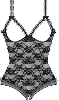 Oh l l Ch  ri Women's Plus Size Open-Cup Crotchless Teddy, Black