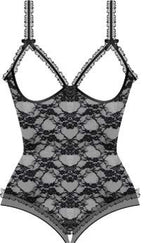 Oh l l Ch  ri Women's Plus Size Open-Cup Crotchless Teddy, Black