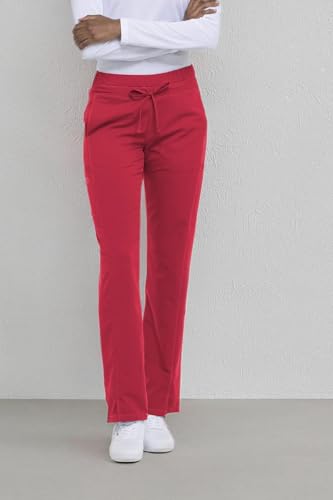 Dynamix Scrubs for Women, Drawstring Cargo Pants for Women Plus Size DK130, 3XL, Red
