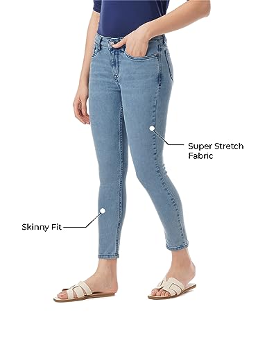 INKD Womens Buttersoft Mid-Rise Skinny Fit Jeans
