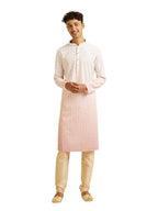Manyavar MenS Cotton Blend Chikankari Sequins Kurta Pyjama Set (Pink,Xxl)