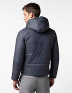 FYLTR Mens Lightweight Winter Puffer Jacket with Stand Collar & Hood- Full Zipper | Side Pockets