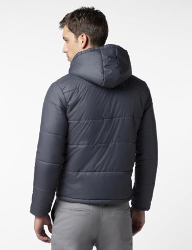 FYLTR Mens Lightweight Winter Puffer Jacket with Stand Collar & Hood- Full Zipper | Side Pockets