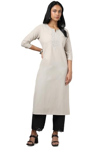 Soch Women Cotton Flex Embroidered Kurta with Sequins