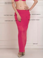 Clovia Women'S Petticoat Style Saree Shapewear With Side Slit (Sw0023P14_Fuschia Pink_M)