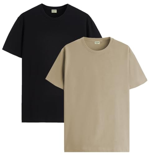 ADRO Regular Fit T Shirts Pack of 2 Mens Tshirts Cotton T Shirts for Men Tshirt T-Shirts Combo T Shirts Tshirts for Men Plain So