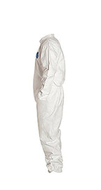 Collared Disposable Coveralls, 2XL, White, Zipper