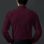Deelmo Combo Of MenS Stylish Solid Satin Casual Shirt For Men Full Sleeves| Poly Satin Silk Shirt Pack Of 2 Maroon-Red