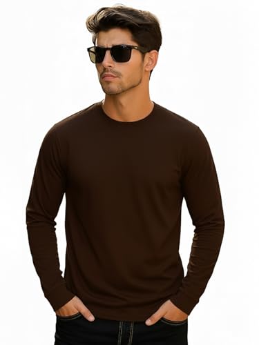 Veirdo Men's Cotton Regular Fit Solid Full Sleeve T-Shirt