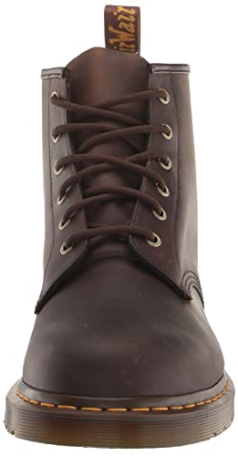 Dr. Martens Unisex 101 Crazy Horse Leather 6 Eye Boot, Dark Brown, 10 US Women