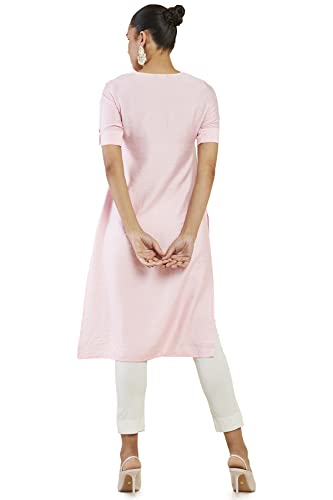 Soch Women Pink Viscose Solid Kurta