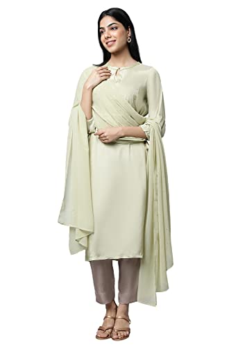 Aurelia Women'S Viscose Kurta & Trouser & Dupatta (23Feas14317-605323_Green