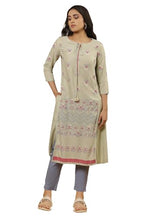 W For Woman W Women Green Floral Print Viscose A-Line Kurta Set With Slim Pant_24Onws18440-119573_Xl