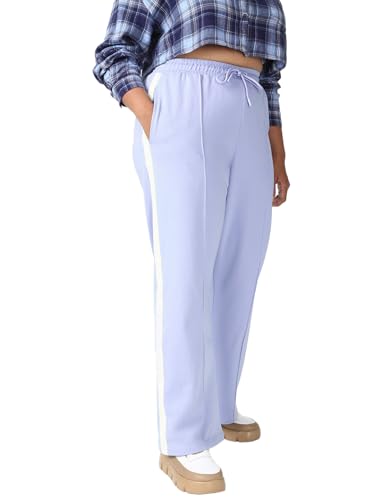 Bewakoof Air 1.0 WomenS Solid Straight Fit Terry Plus Size Pant_657462_Purple_6Xl
