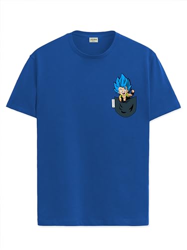ADRO Men's Solid Regular Fit T-Shirt (RN24-STICK-GOGE-RB_Royal Blue
