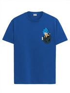 ADRO Men's Solid Regular Fit T-Shirt (RN24-STICK-GOGE-RB_Royal Blue