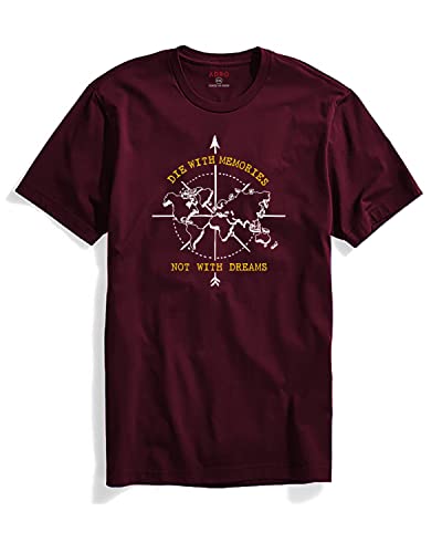 Adro Die With Memories Not With Dreams Mens Printed T-Shirt (L, Maroon)