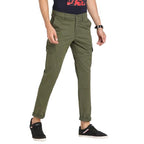 Turtle Men Cotton Stretch Green Solid Cargo Pant