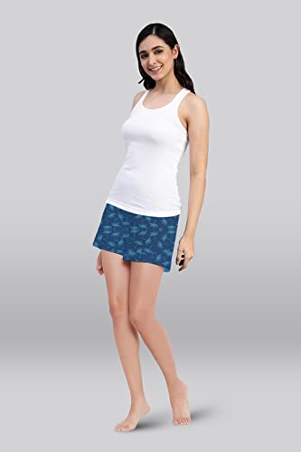 Lyra Pure Cotton Printed Night Shorts For Women