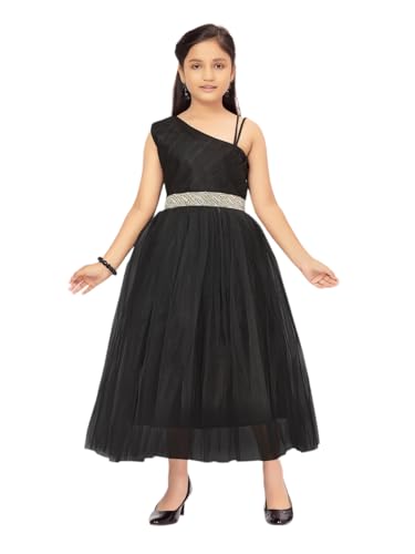 Aarika Girls Black Colour Solid Net Gown (G-23094-Black-34)