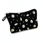 Deanfun Cosmetic Bag for Women, Durable Polyester Makeup Bag Organizer Travel Waterproof Roomy Accessories Daisy Purse Bag Gifts