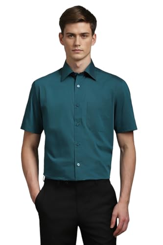 Louis Philippe Men Blue Solid Half Sleeves Formal Shirt