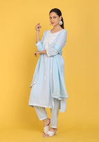 Kaari Rayon Straight 7525 WomenS Kurtas & Kurtis (Kaaass25Wskd-70051_Aasman Blue