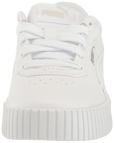 PUMA Carina 2.0 Sneaker, White Silver, 4 US Unisex Big Kid 38618502
