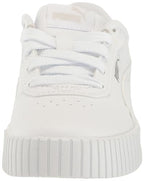 PUMA Carina 2.0 Sneaker, White Silver, 4 US Unisex Big Kid 38618502
