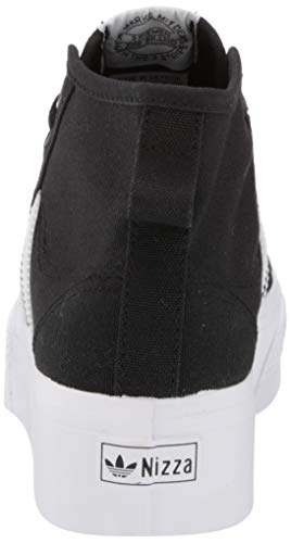 adidas Originals Women's Nizza Platform Mid Sneaker, Black/White/White,6.5 M US