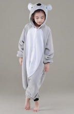 CANASOUR Koala Onesie Kids Halloween Cosplay Costume Girls One Piece Pjs Anime Unisex Hoodie Pajamas Grey For 5T Boys Party Pyja