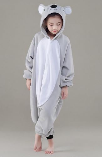 CANASOUR Unisex Halloween Kids Grey Koala Onesie For 10-12 Years Girls Costume Party Cosplay Pyjamas (Height 56-59    10 Years,