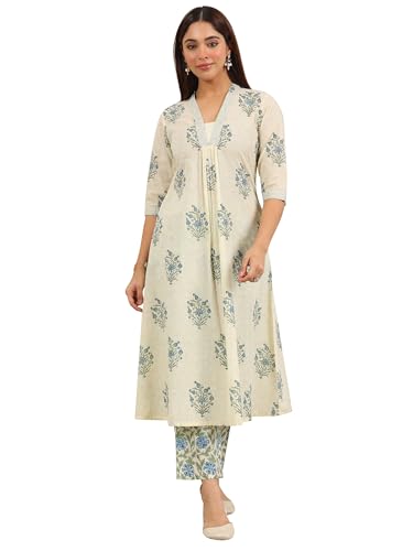 Libas Women'S Cotton Kurta Set (400439_Off White_Xxl)